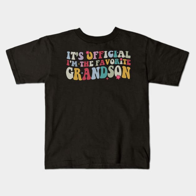 It's Official I'm The Favorite Grandson Kids T-Shirt by rhazi mode plagget